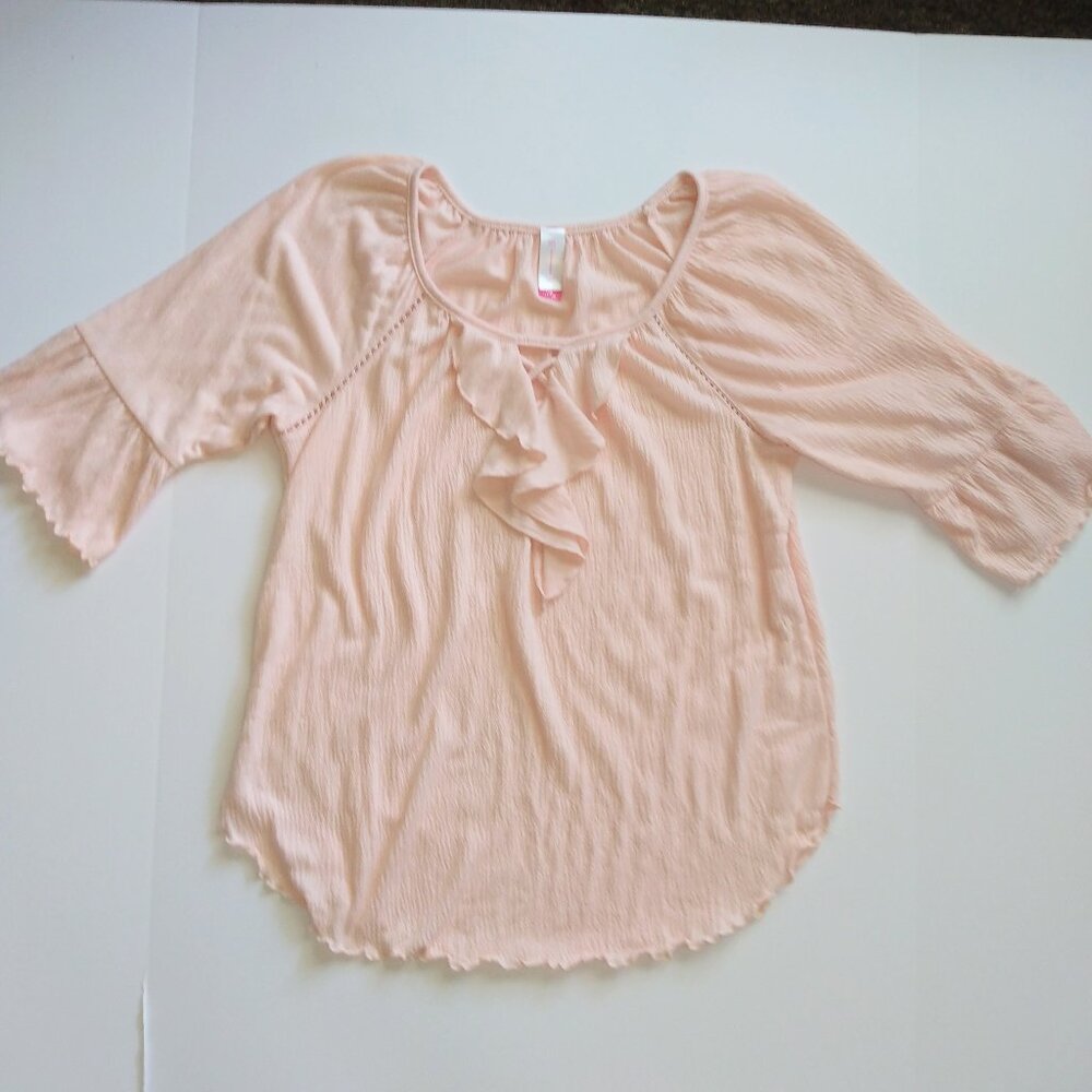 No Boundaries Pink Long Sleeve Blouse Junior Size Large